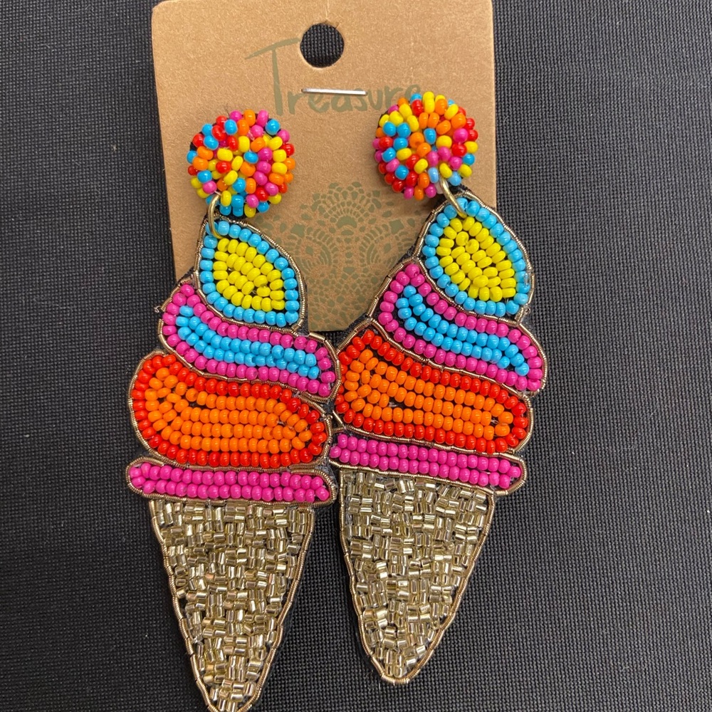 Ice cream cone inspired earrings